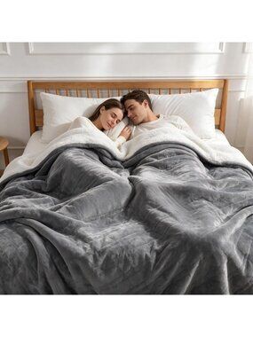 Light Gray Queen Electric Heated Blanket, 84"x90", Machine Washable, Cozy